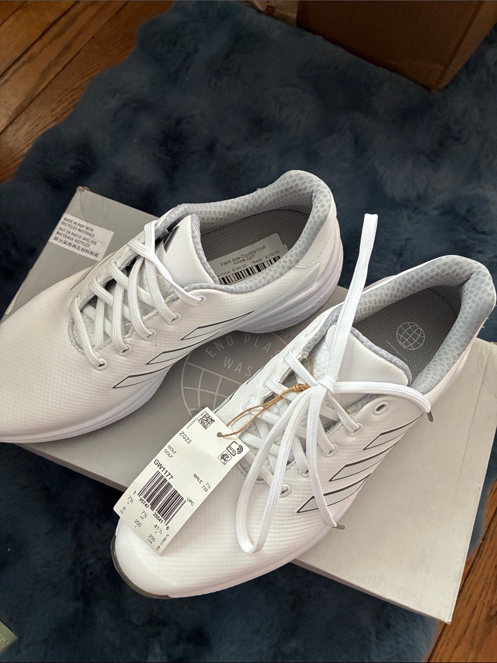 NWT adidas White Low-Top Lace-Up Golf Sneakers